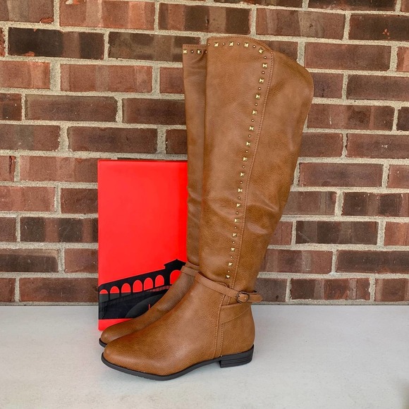 Rialto Ferrell brown Almond-toe over the knee Boots Women's US 8 M MINT - Picture 3 of 11